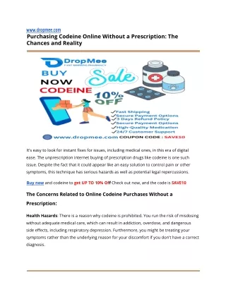 Purchasing Codeine Online Without a Prescription: