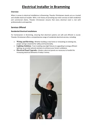Electrical Installer in Bramming