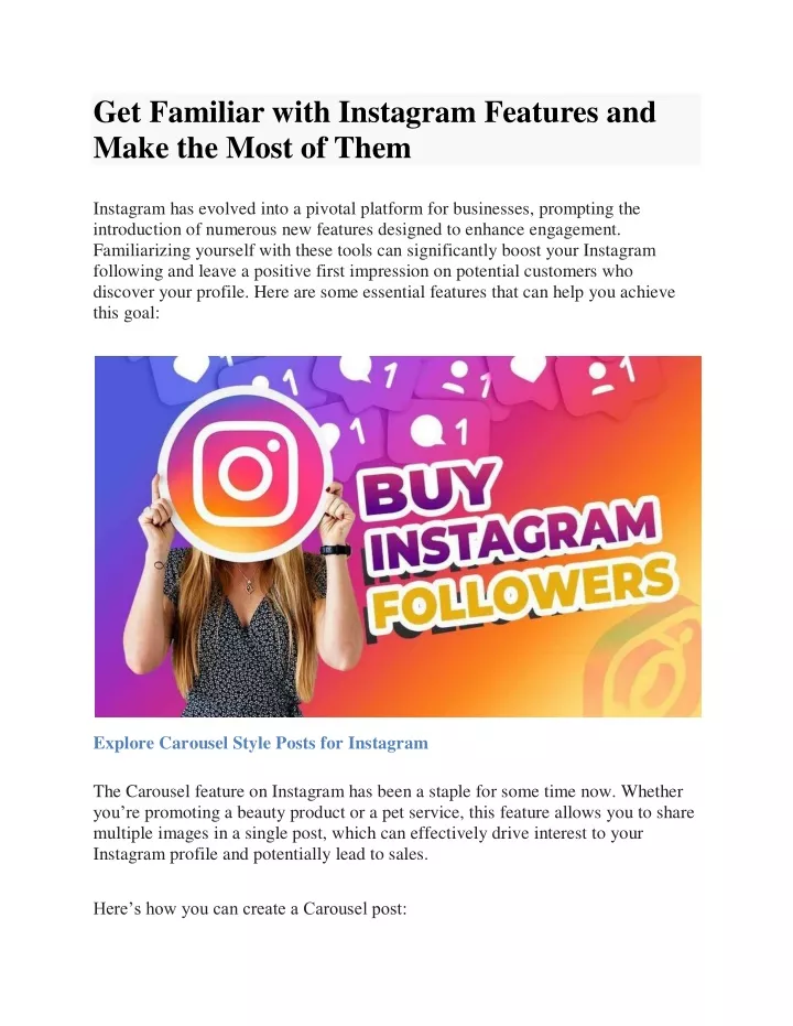 get familiar with instagram features and make