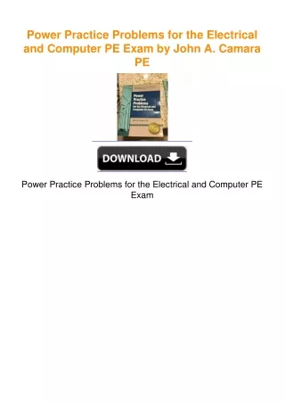 Power Practice Problems for the Electrical and Computer PE Exam by John