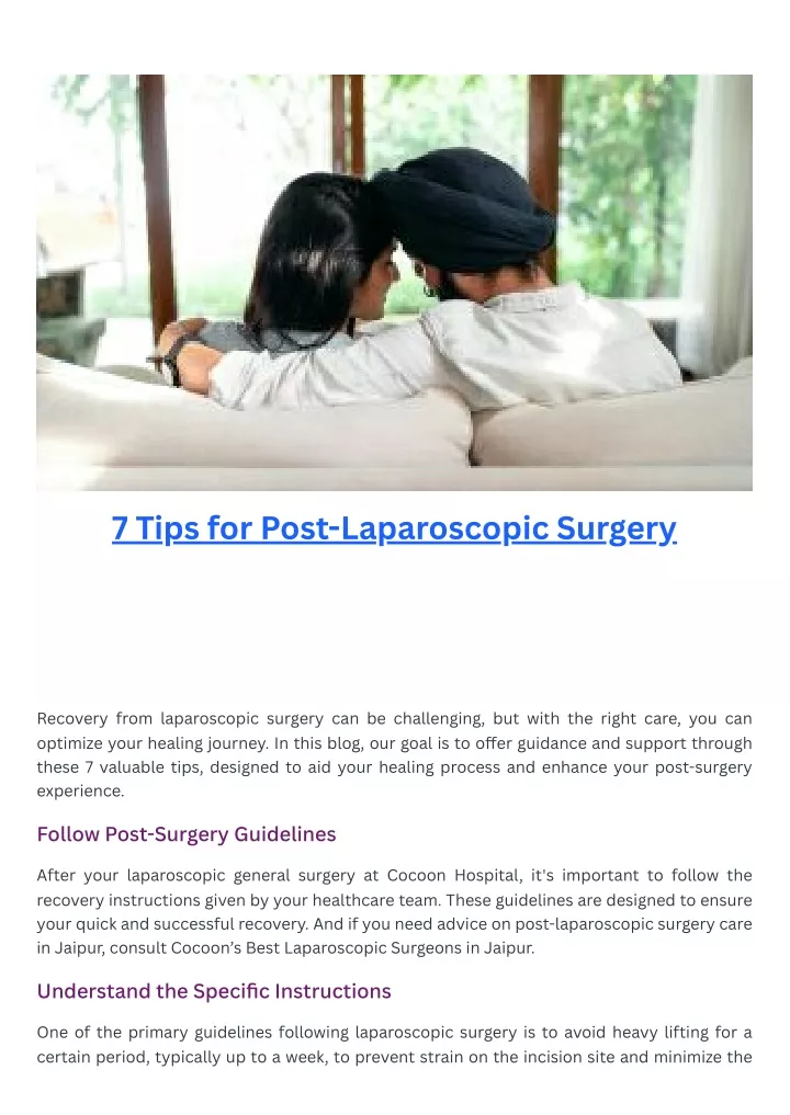 PPT - 7 Tips for Post-Laparoscopic Surgery (1) PowerPoint Presentation ...