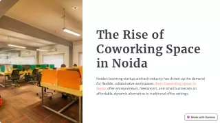 The Rise of Coworking Space in Noida
