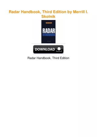 Radar Handbook, Third Edition by Merrill I. Skolnik