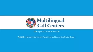Spanish Customer Services