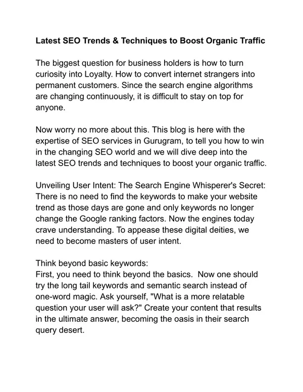 PPT - Latest SEO Trends & Techniques to Boost Organic Traffic ...