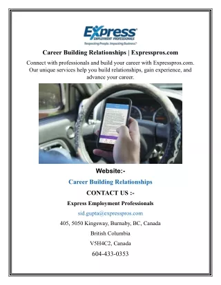 Career Building Relationships Expresspros