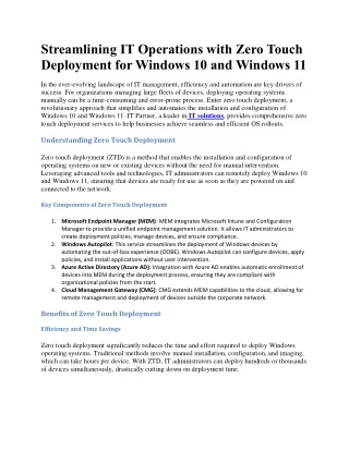 zero touch deployment windows 11