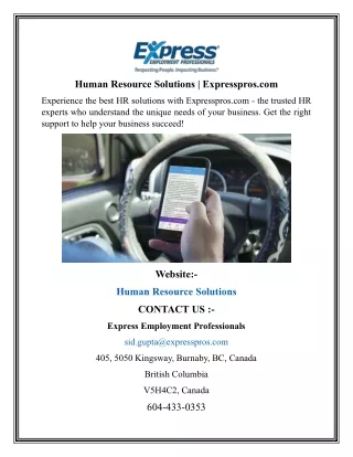 Human Resource Solutions  Expresspros