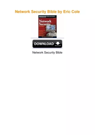 Network Security Bible by Eric Cole