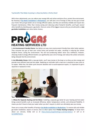 Top Benefits That Make Investing in a New Gas Boiler a Perfect Deal!