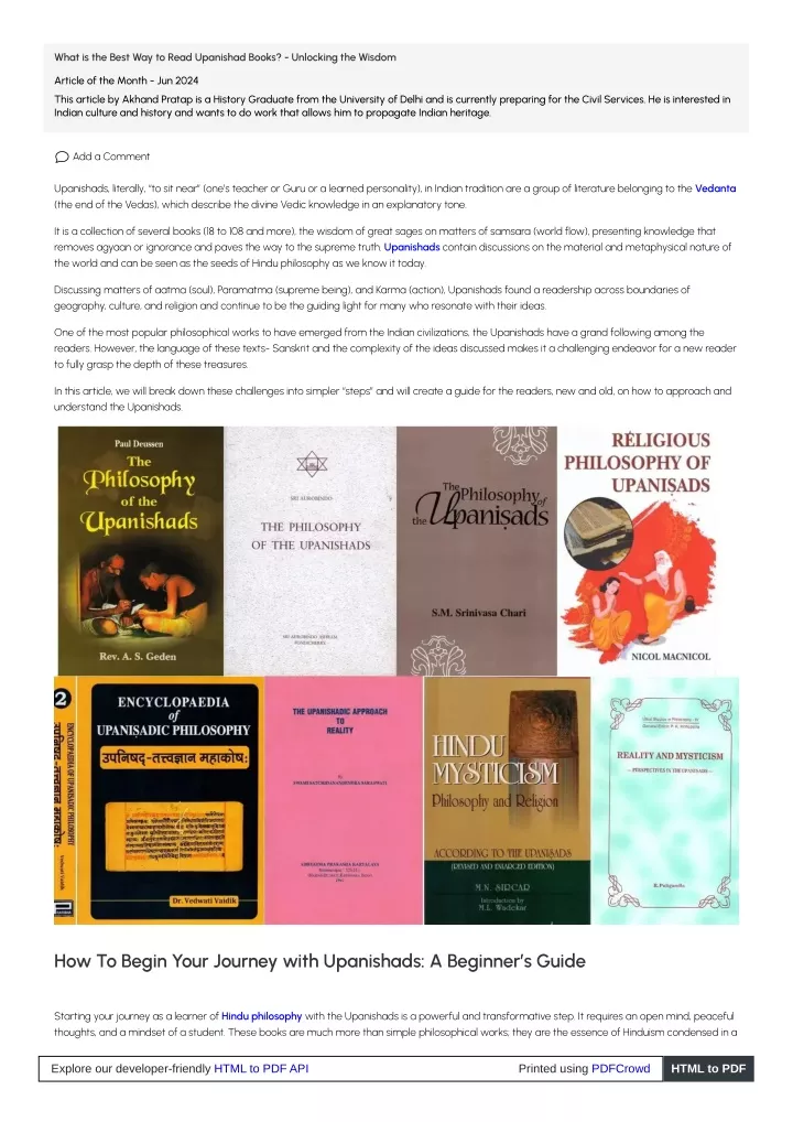 what is the best way to read upanishad books