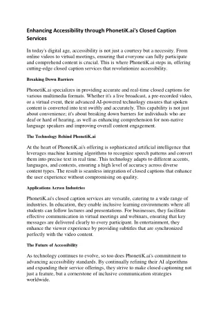 enhancing accessibility through phonetik