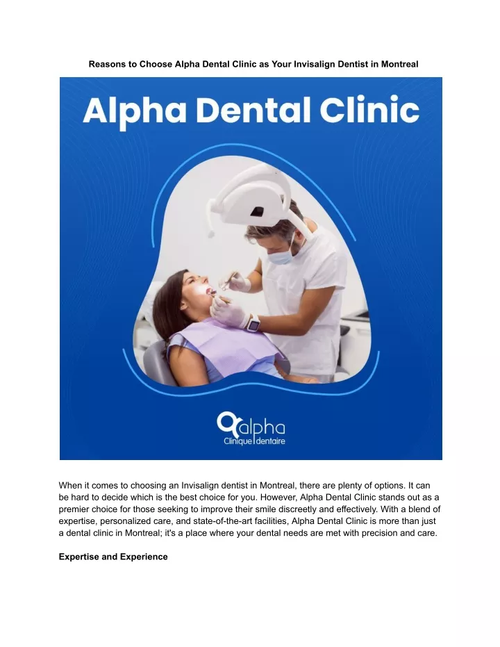 reasons to choose alpha dental clinic as your