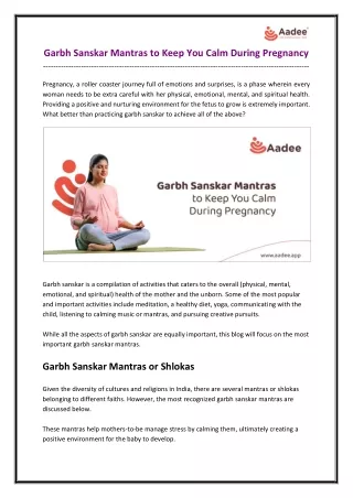 Garbh Sanskar Mantras to Keep You Calm During Pregnancy