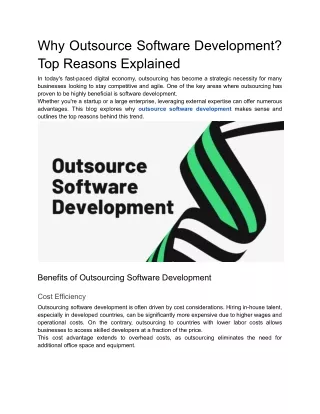 Why Outsource Software Development