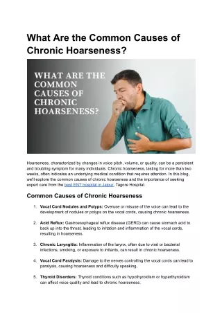 What Are the Common Causes of Chronic Hoarseness_