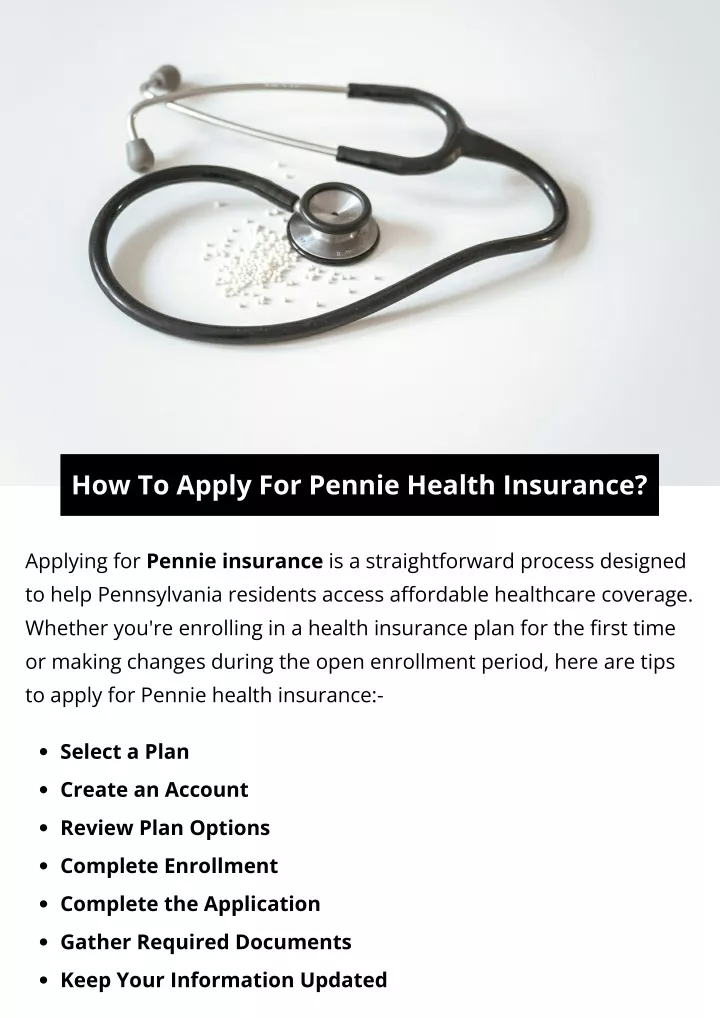 how to apply for pennie health insurance