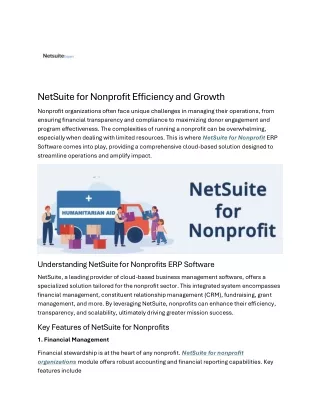 NetSuite for Nonprofit Efficiency and Growth