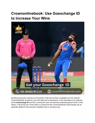 Crownonlinebook_ Use Goexchange ID to Increase Your Wins