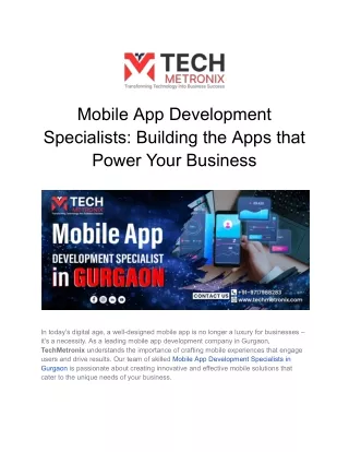 mobile app development specialists building