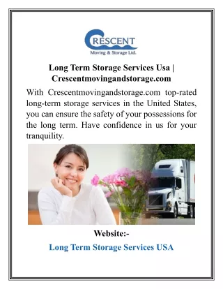 Long Term Storage Services Usa Crescentmovingandstorage