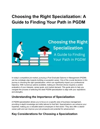 Choosing the Right Specialization_ A Guide to Finding Your Path in PGDM