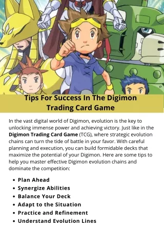 tips for success in the digimon trading card game