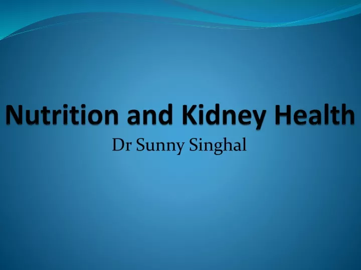 nutrition and kidney health