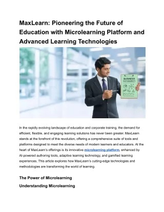 maxlearn pioneering the future of education with