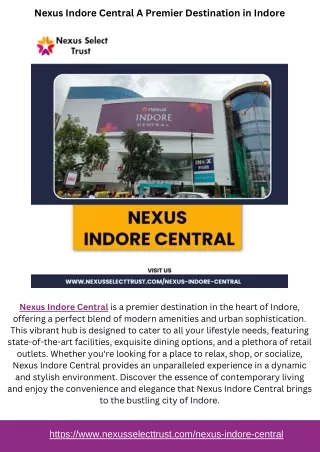 Nexus Indore Central A Premier Destination in Indore