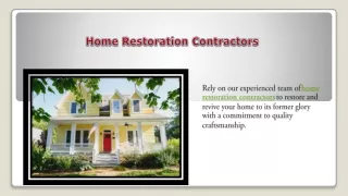 Home Restoration Contractors