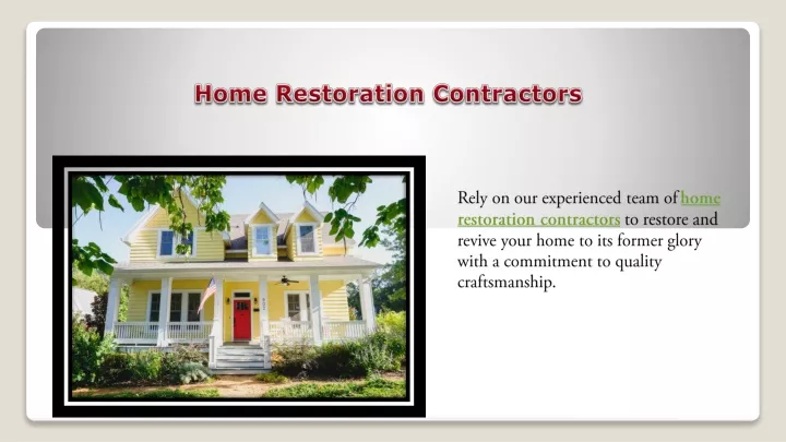 home restoration contractors