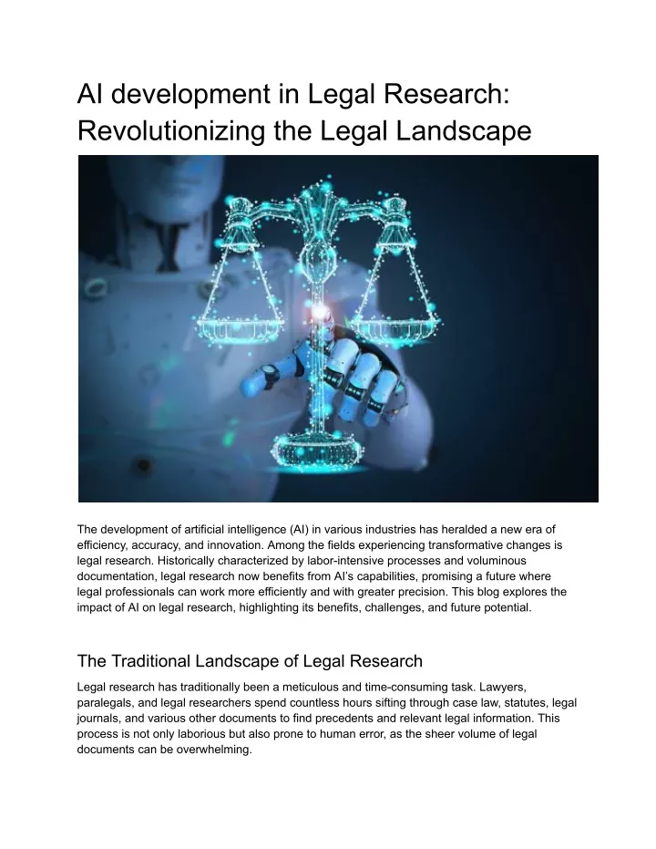 ai development in legal research revolutionizing