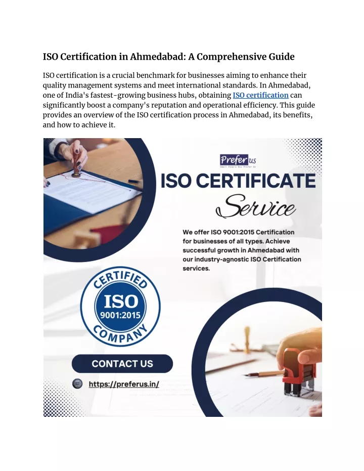 iso certification in ahmedabad a comprehensive