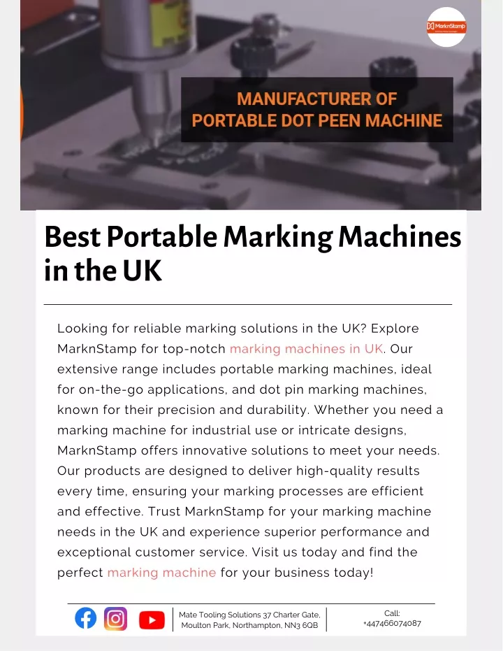 best portable marking machines in the uk