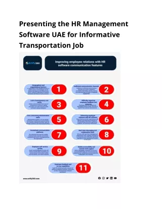 Presenting the HR Management Software UAE for Informative Transportation Job