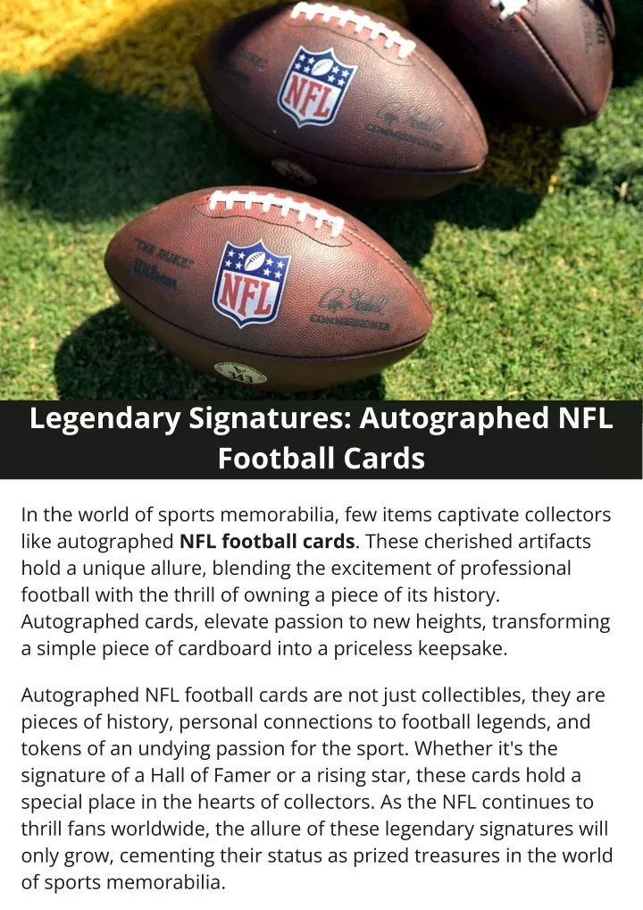 legendary signatures autographed nfl football