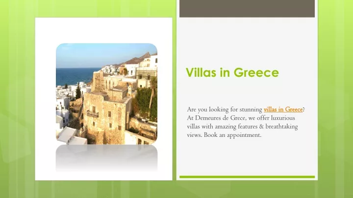 villas in greece