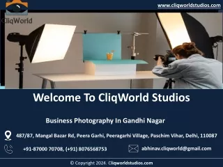 Business Photography In Gandhi Nagar - CliqWorld Studios