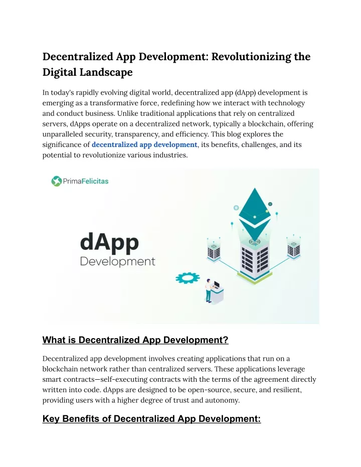 decentralized app development revolutionizing