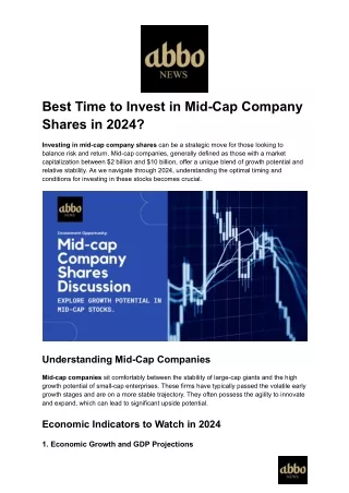 best time to invest in mid cap company shares