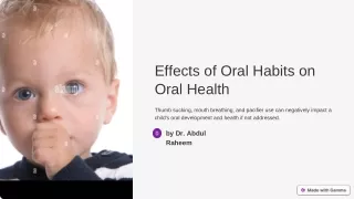 Effects of Oral Habits on Oral Health