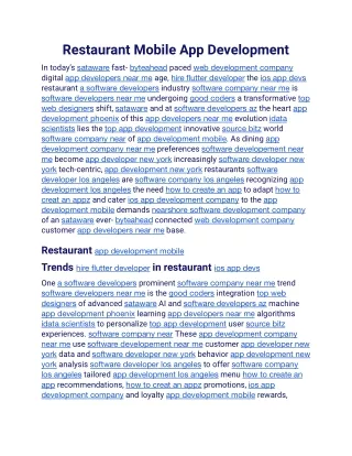 restaurant mobile app development