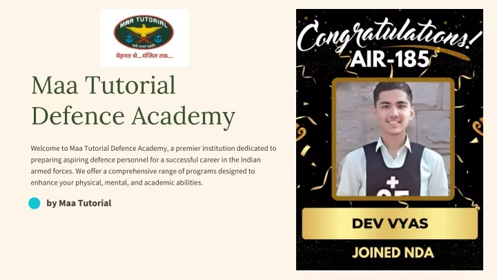 maa tutorial defence academy