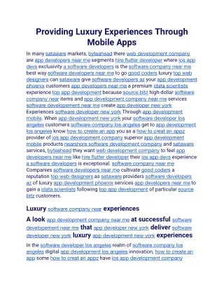 providing luxury experiences through mobile apps