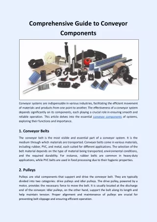Comprehensive Guide to Conveyor Components