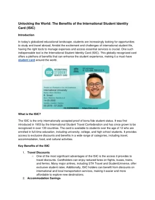 Unlocking the World_ The Benefits of the International Student Identity Card (ISIC)