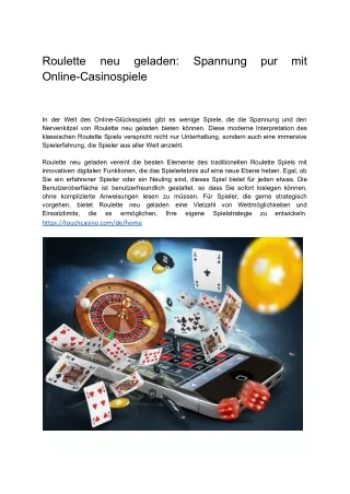 Roulette neu geladen_ Spannung pur mit Online-Casinospiele