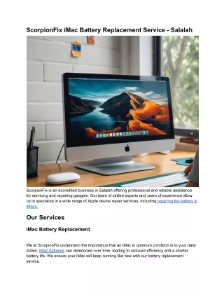 iMac Battery Replacement Service - Salalah