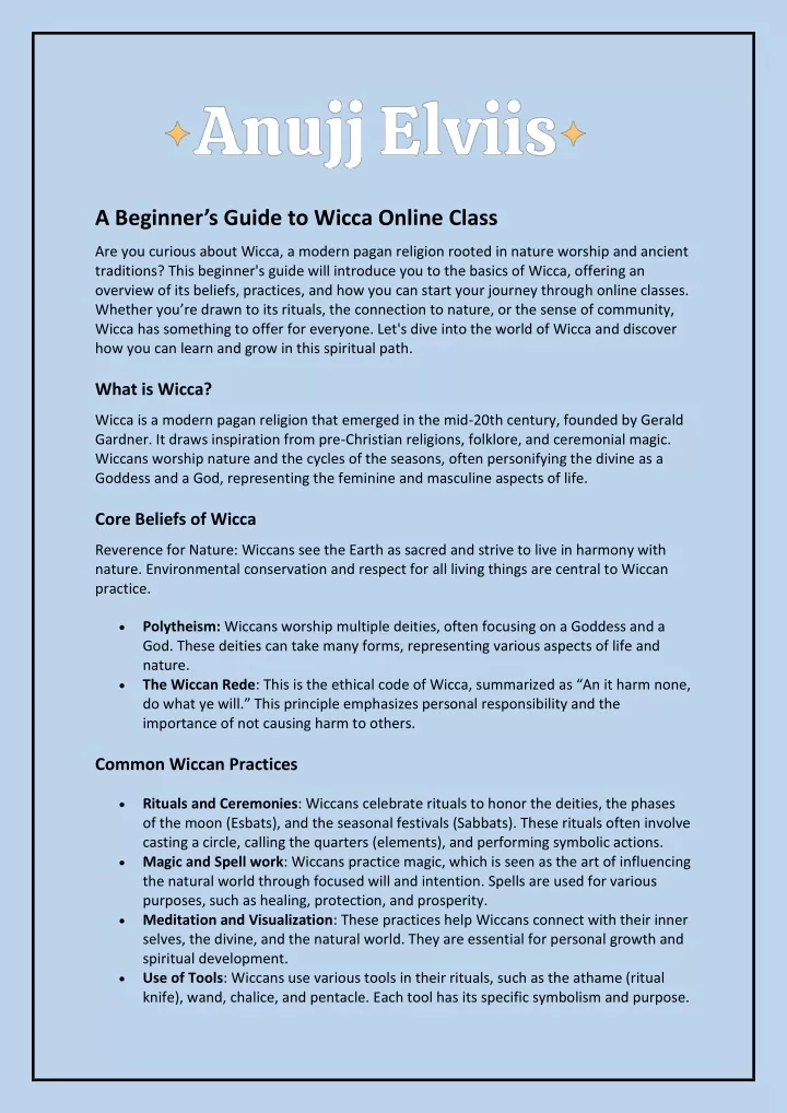 a beginner s guide to wicca online class